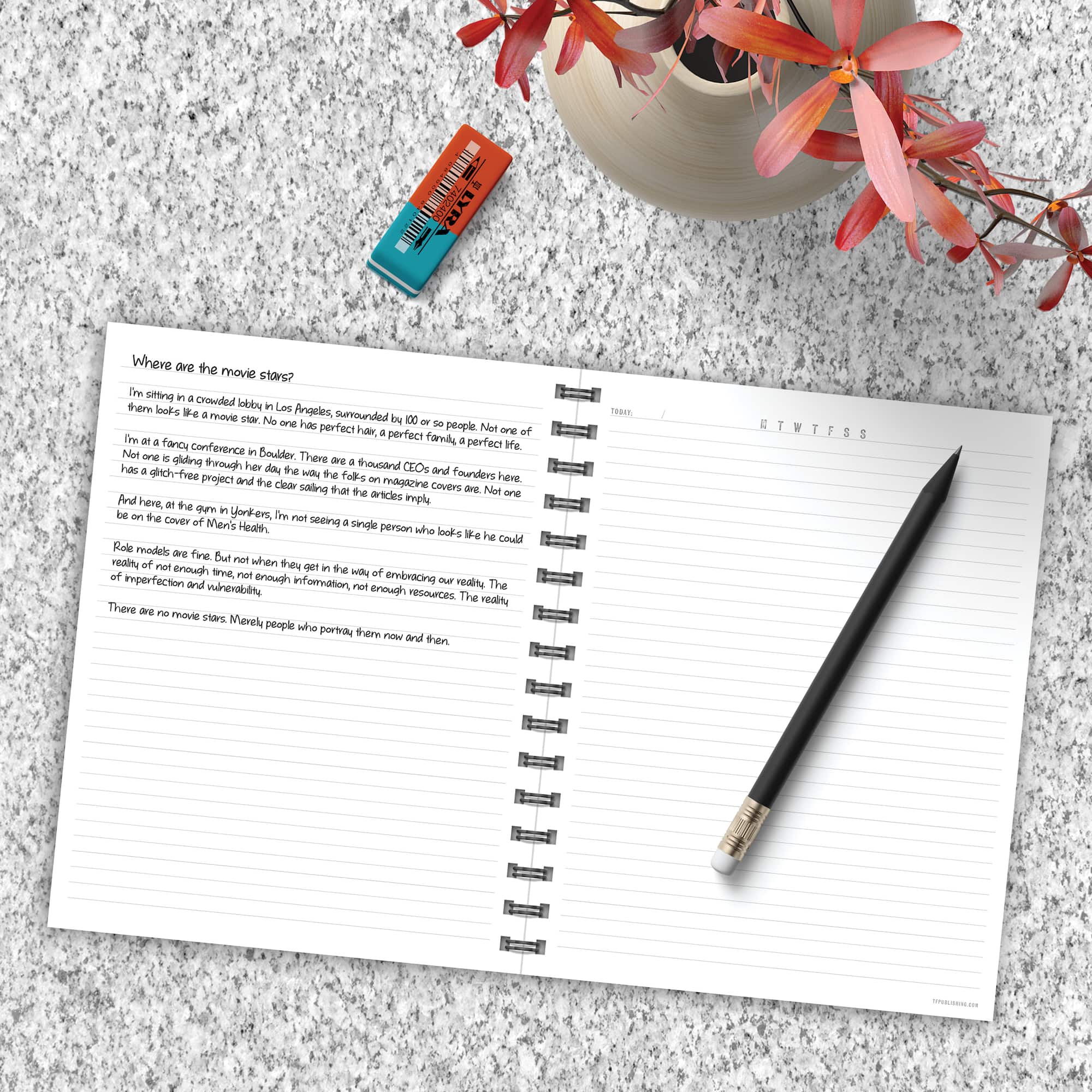 TF Publishing Painted Flowers Spiral Lined Journal